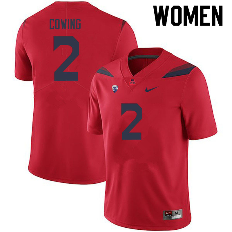 Women #2 Jacob Cowing Arizona Wildcats College Football Jerseys Sale-Red - Click Image to Close
